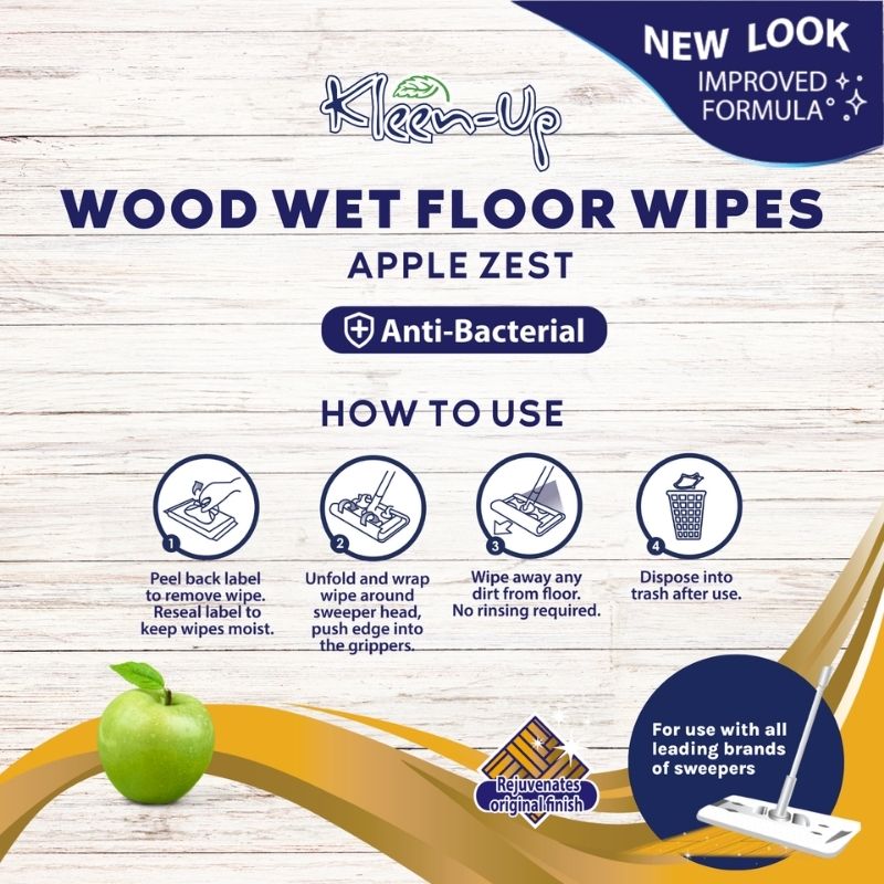 Kleen-Up Wood Wet Floor Wipes 15S (3 Packets)