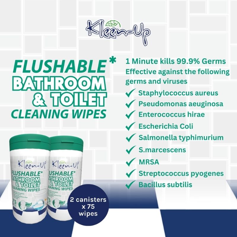 Kleen-Up Flushable Bathroom & Toilet Cleaning Wipes 75S