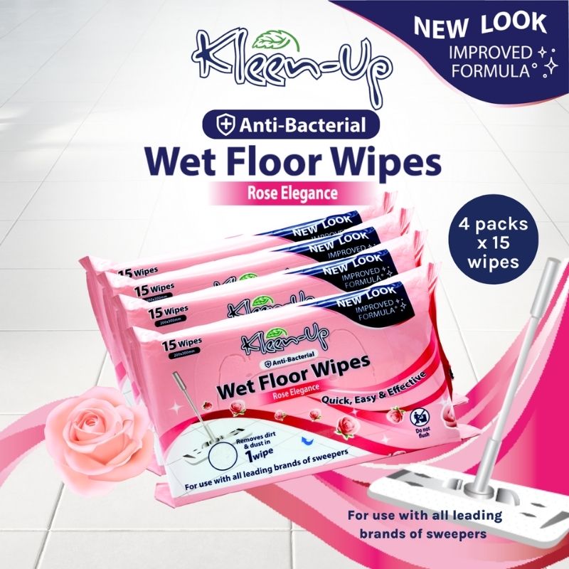 Kleen-Up Wet Floor Wipes 15S - Rose