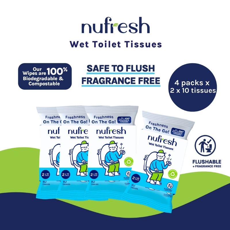 Nufresh Wet Toilet Tissues 2 X 10S