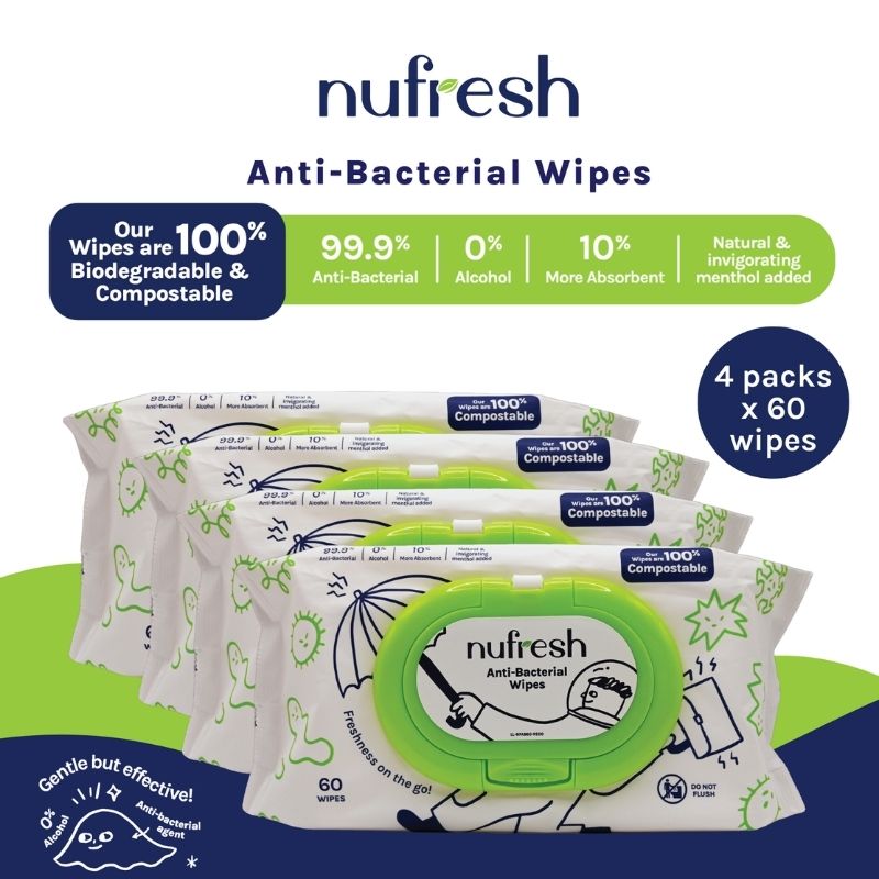 Nufresh Antibacterial Wipes 60S