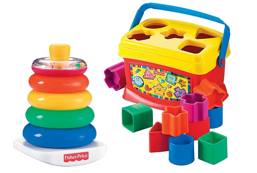 Fisher Price Rock-A-Stack & Baby's First Blocks Bundle