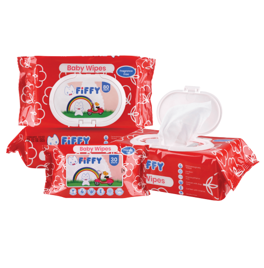 Fiffy Baby Wipes 80sX3 + 30s - Fragrance Free