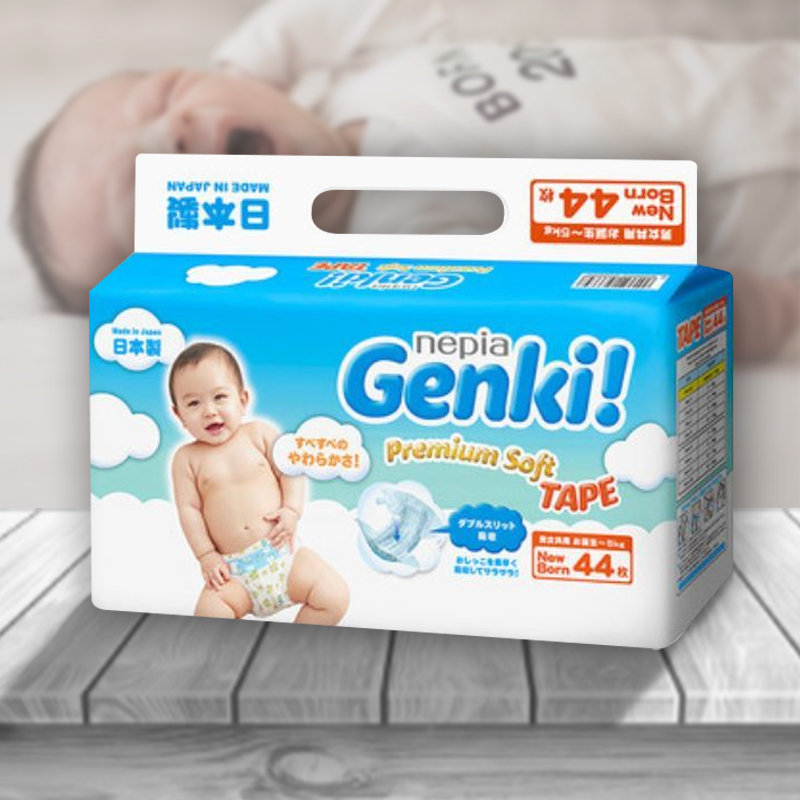 Genki Diapers Premium Soft NEWBORN (44 x 4)