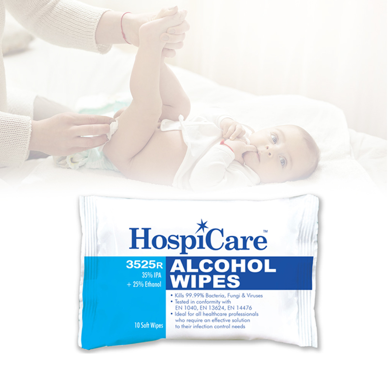 baby-fair Hospicare 3525R Alcohol Wipes 10R - 48pkts