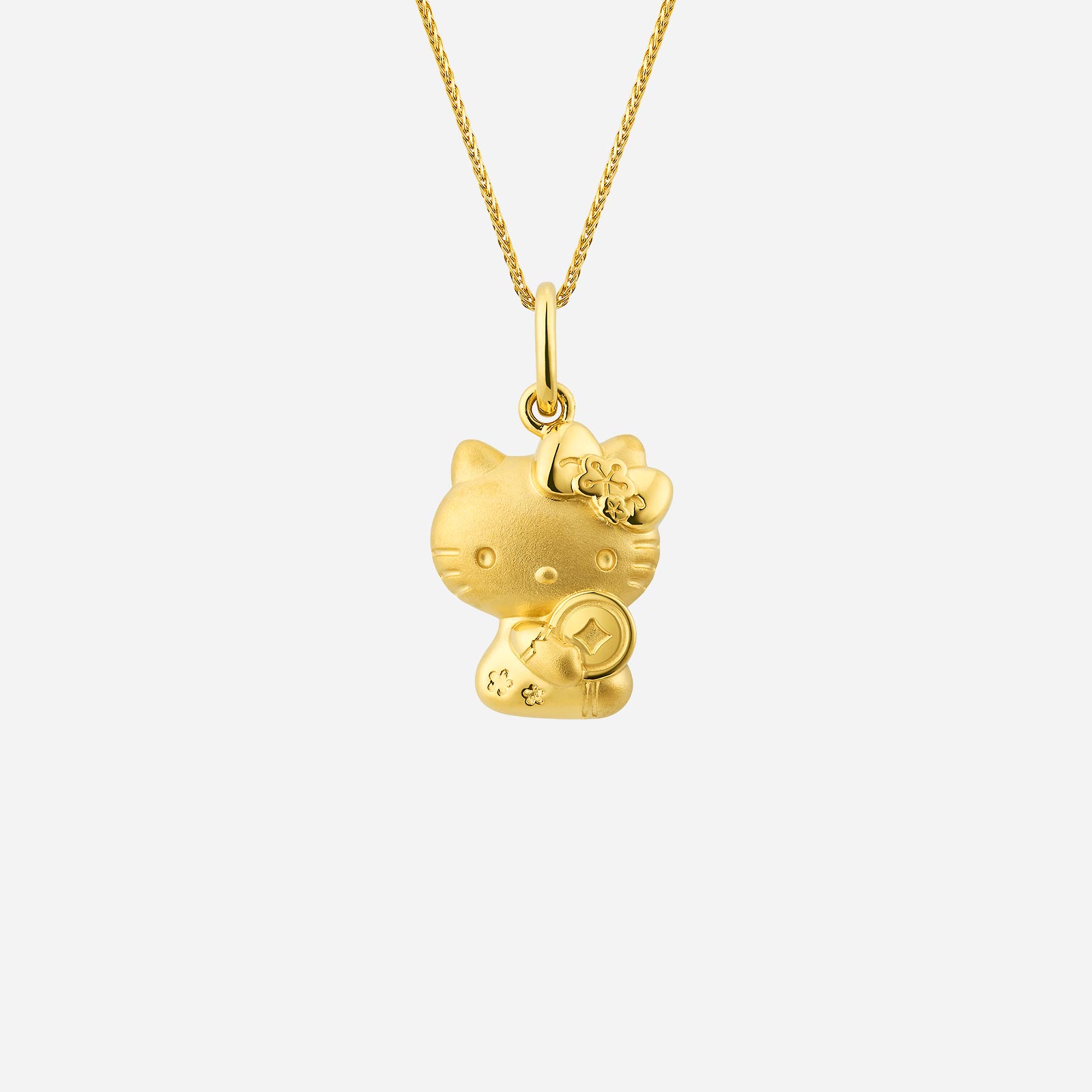 Poh Heng Hello Kitty Golden Coin Pendant in 22K Yellow Gold	
