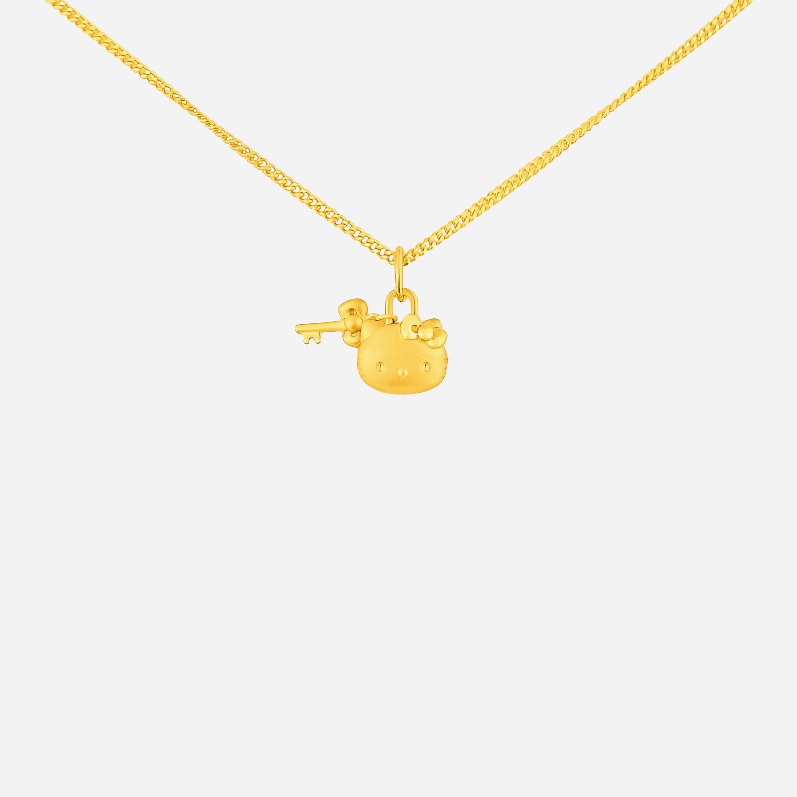 Poh Heng Hello Kitty Lock and Key Pendant in 22K Yellow Gold	