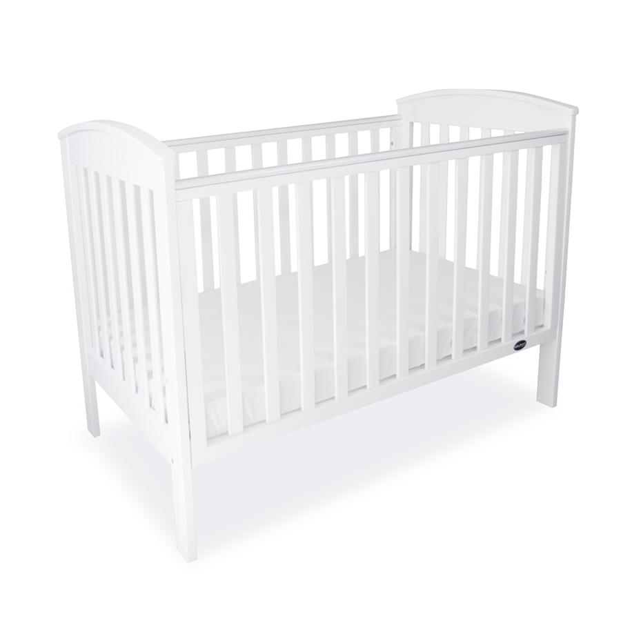 Babyhood Classic Curve Cot 4-in-1 (White) + Bamboo Innerspring Mattress (1295*690) + FREE Mattress Protector Sheet & Fitted Sheet (Mosaic)