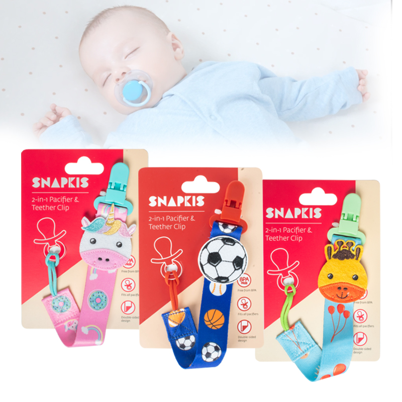 Snapkis 2 in 1 Pacifier & Teether Clip