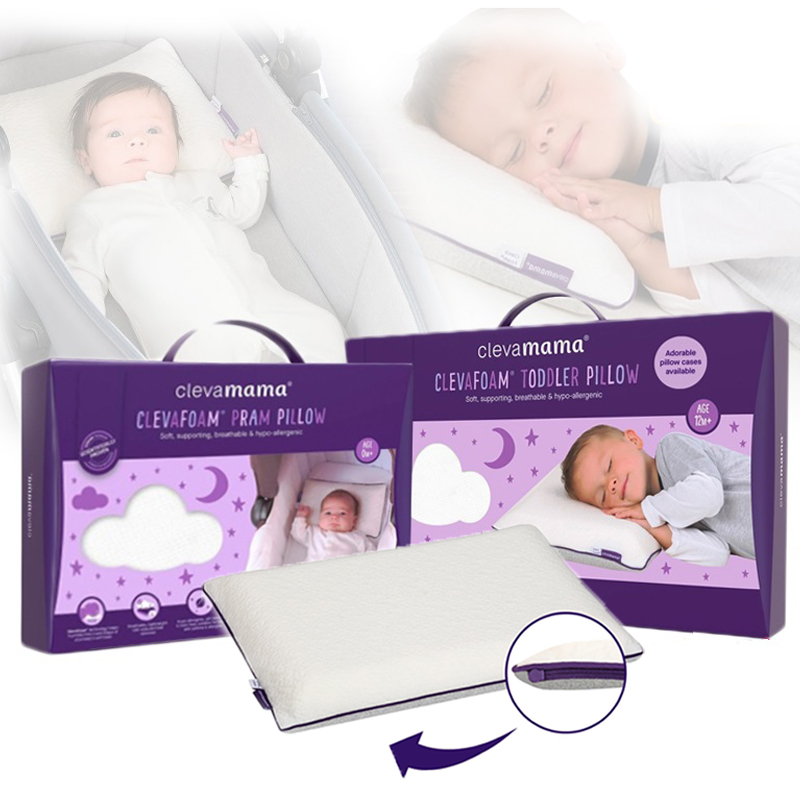 baby-fair Clevamama Clevafoam Toddler + Pram Pillow Bundle