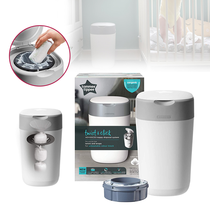 Tommee Tippee Twist & Click Nappy Disposal Bin (Assorted)