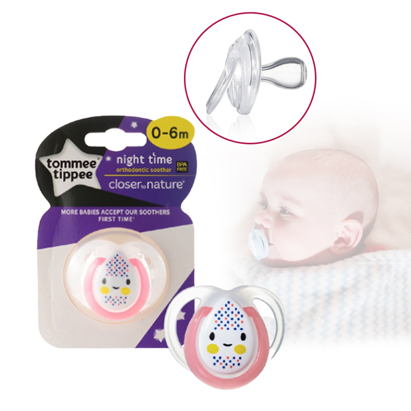 Tommee Tippee Closer to Nature 1pk Night Time / Air Soother (0-6 or 6-18 Months) (Asst Design / Color)
