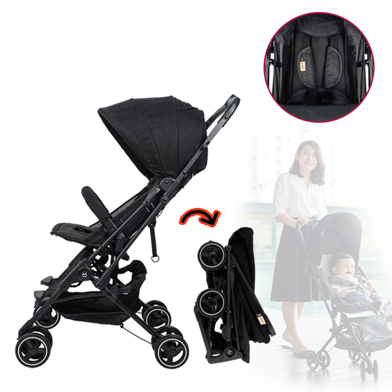 Mimosa Cabin City Stroller (JET SET BLACK) FREE Cabin City+ Backpack