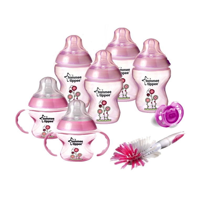 Tommee Tippee Closer to Nature Decorated Bottle Newborn Starter Kit (BLUE / PINK / PURPLE / BLACK)
