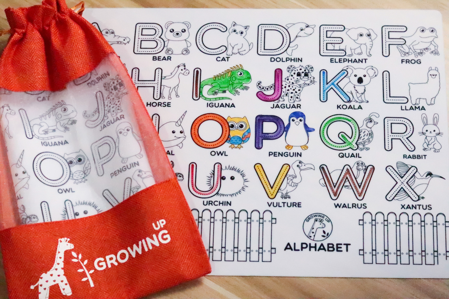 Growing Up Educational Silicone Colouring Big Mat (40x30cm)