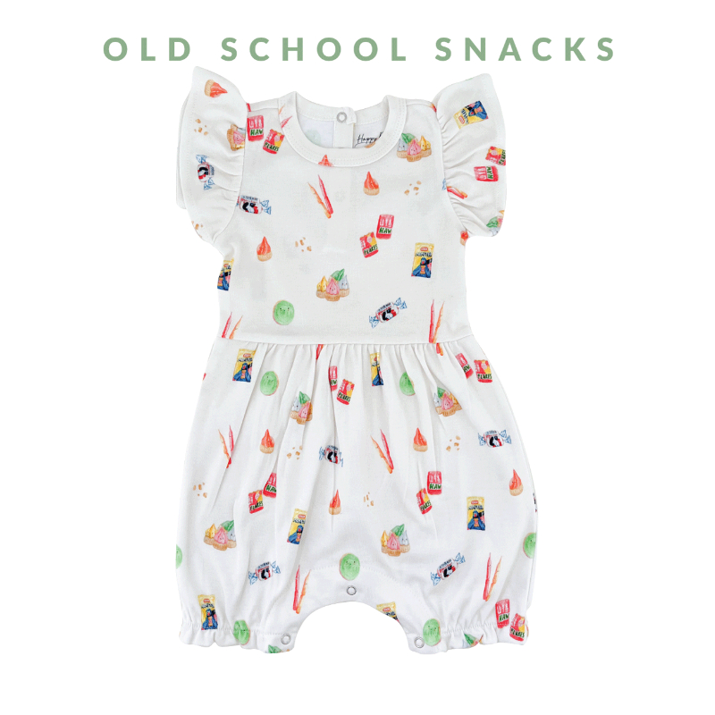 Happyrei Girl Romper - Old School Snacks