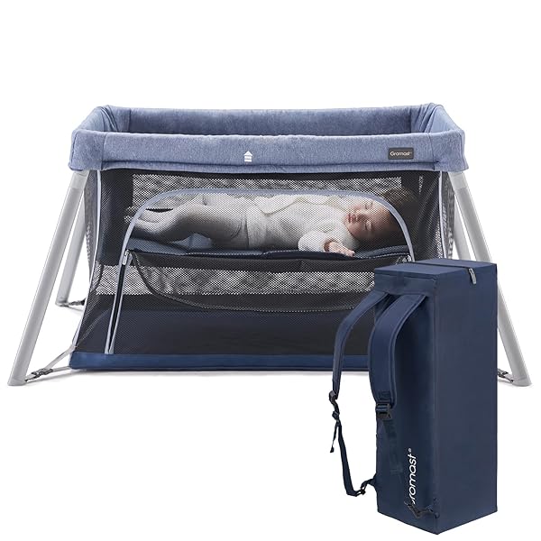 Gromast Foldable 2-in-1 Portable Travel Cot