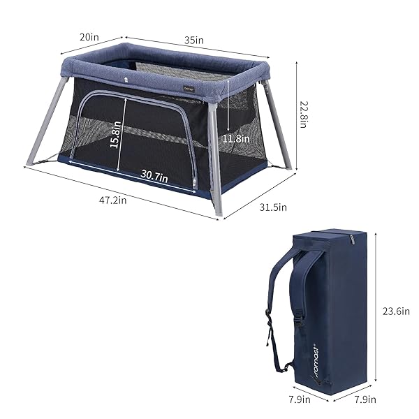 Gromast Foldable 2-in-1 Portable Travel Cot