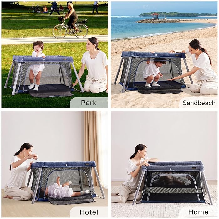 Gromast Foldable 2-in-1 Portable Travel Cot