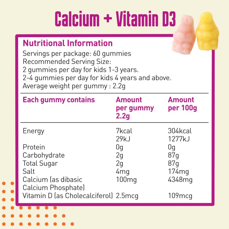 Gumazing Kids Daily Vitamin Gummy: Calcium, Vitamin D3 for Bone and Immune Health, 60 Gummies (30 Day Supply)