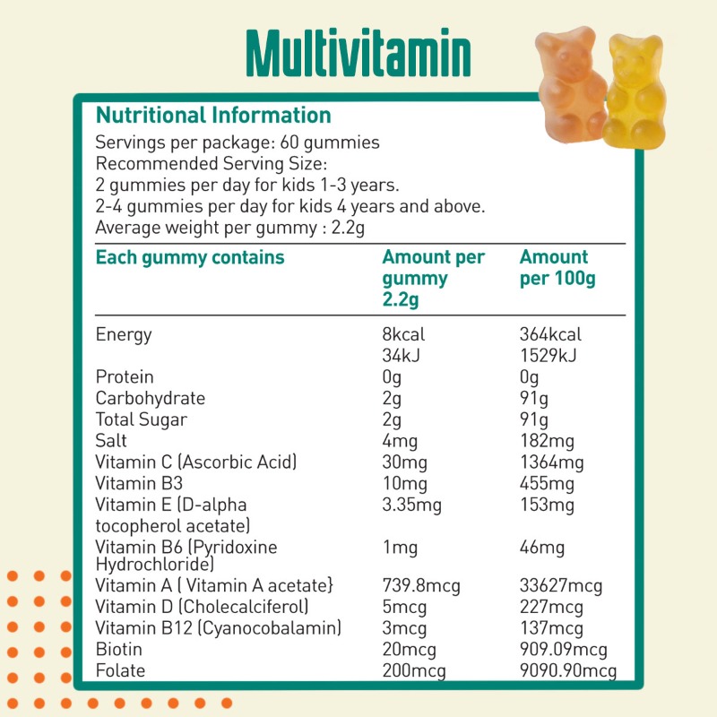 Gumazing Kids Daily Multivitamin Gummy: Vitamins A, C, D, E, Bs, Zinc for Immune Support, 60 Gummies (30 Day Supply)
