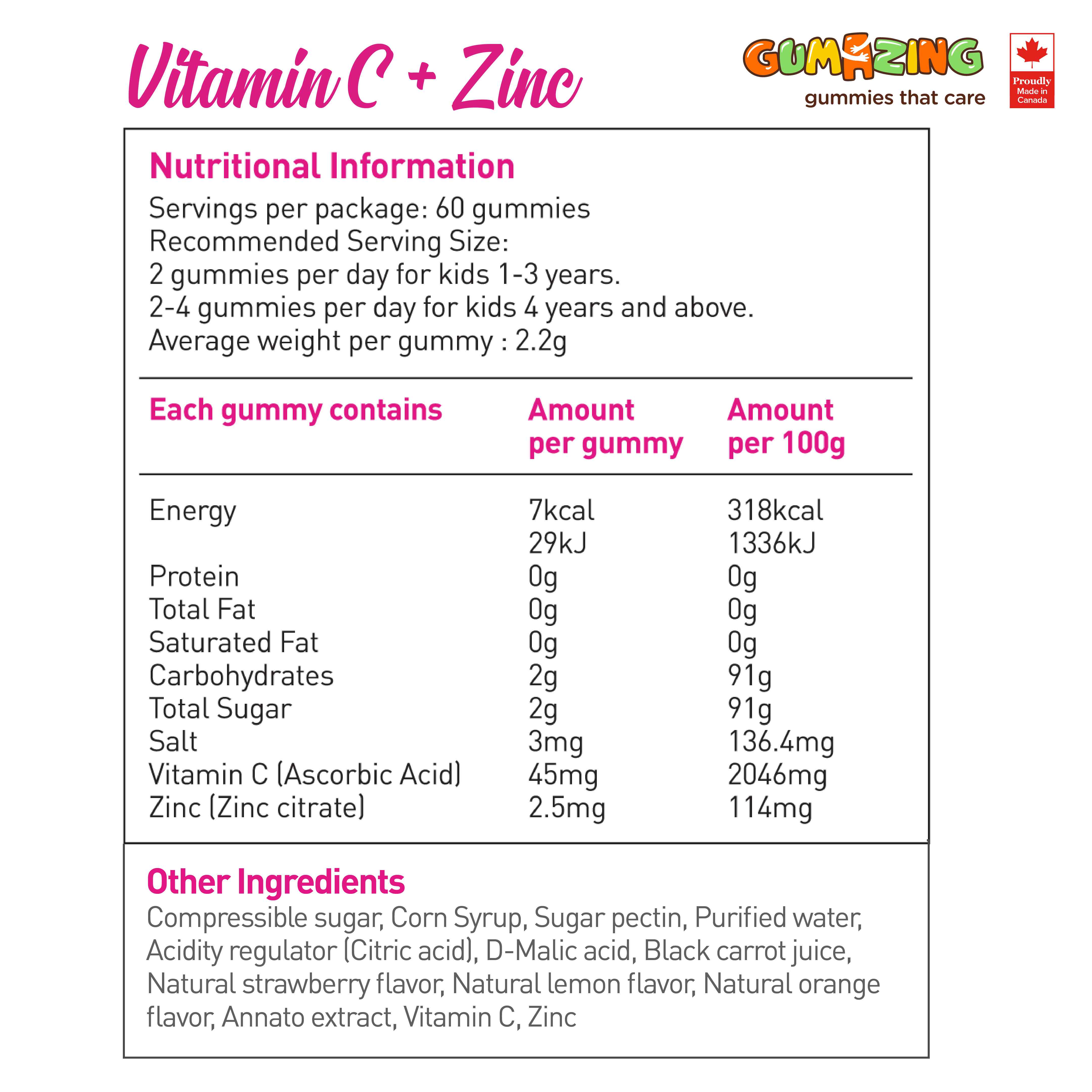 Gumazing Kids Daily Gummy Vitamin Bundle: Vitamin C + Zinc, Calcium + Vitamin D3, Multivitamin, 3 Pack Combo Vegerarian Pack, 60 Gummies Each (30 Day Supply)