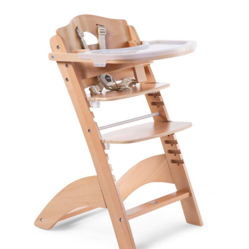 baby-fair Childhome Lambda 3 Baby High Chair + Feeding Tray - Natural