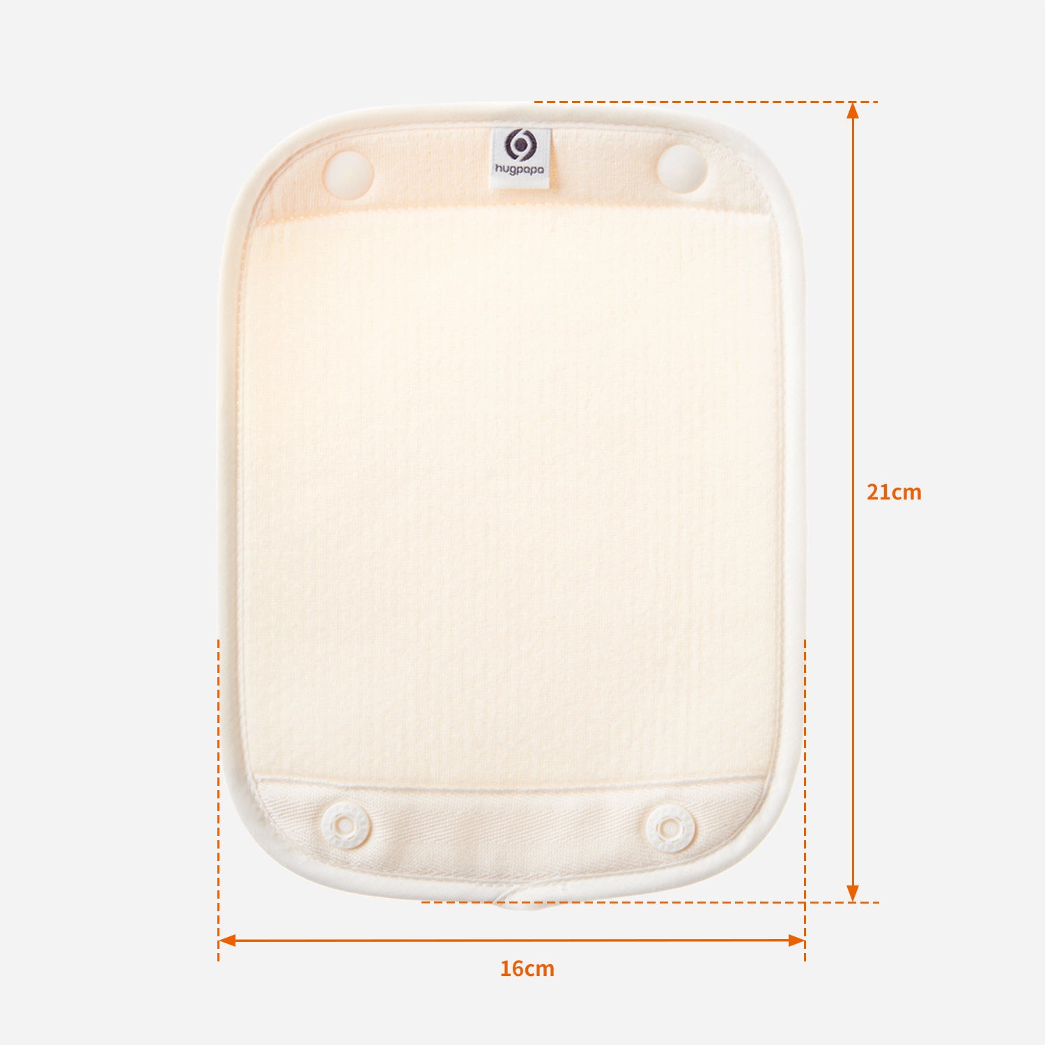 Hugpapa Foldable 100% Organic Carrier Teething Pads 2 Pieces with Non-Toxic Snap Button