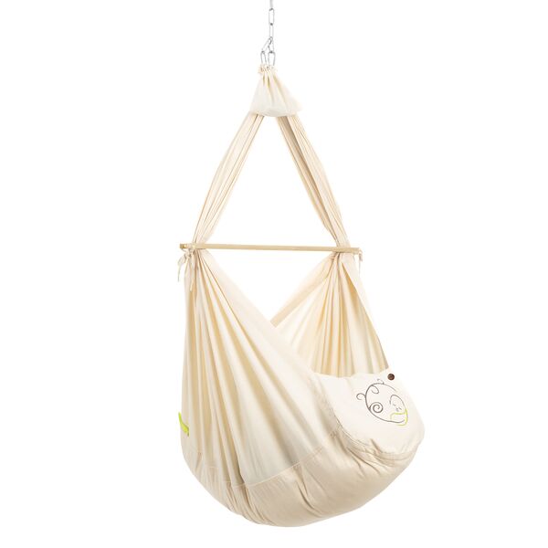 baby-fair NONOMO® Swinging Hammock-Set Baby Classic with Polyester Mattress and Ceiling Fixture