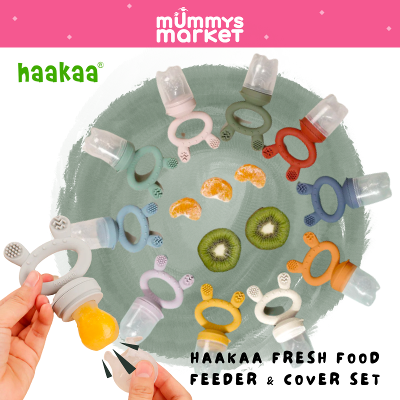 Haakaa Fresh Food Feeder & Cover Set - Blush, Pink