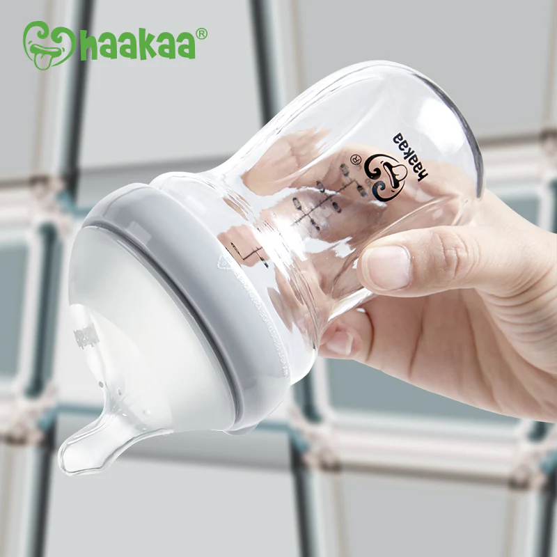 (Bottle Trade-In - 50% OFF) Haakaa Gen. 3 Glass Baby Bottle - Grey
