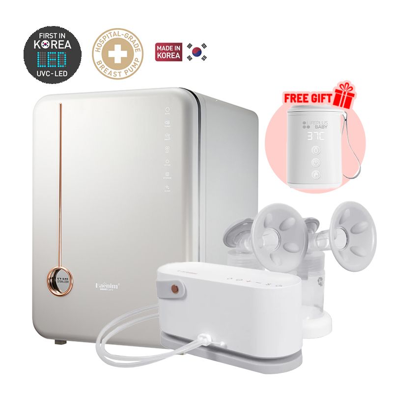 Bundle Deal: Haenim 4G+ Classic UV Steriliser + (White Gray) Haenim NexusFit 7X Breast Pump