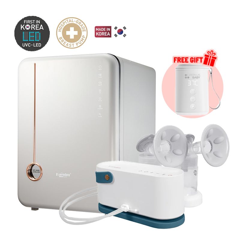 Bundle Deal: Haenim 4G+ Classic UV Steriliser + (White Peacock Green) Haenim NexusFit 7X Breast Pump