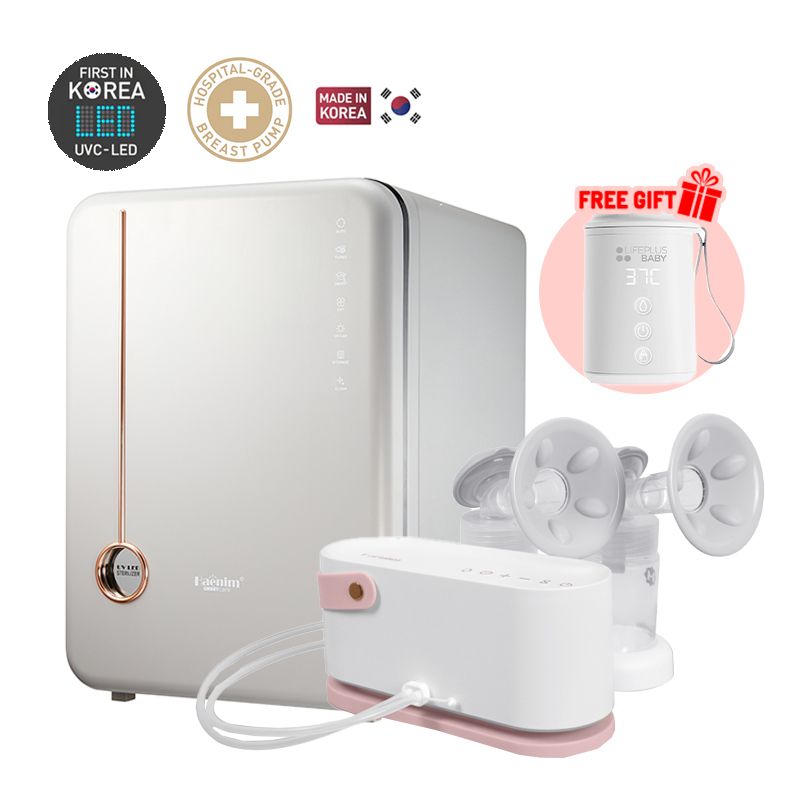 Bundle Deal: Haenim 4G+ Classic UV Steriliser + (White Pink) Haenim NexusFit 7X Breast Pump