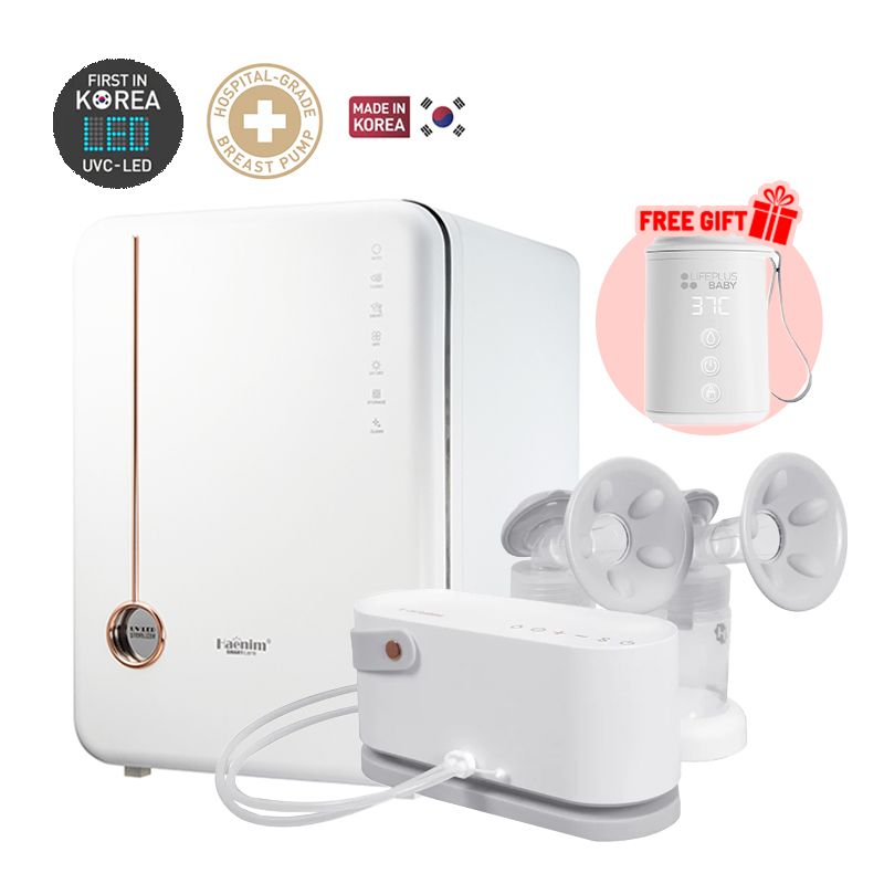 Bundle Deal: Haenim 4G+ Classic UV Steriliser + (White Gray) Haenim NexusFit 7X Breast Pump