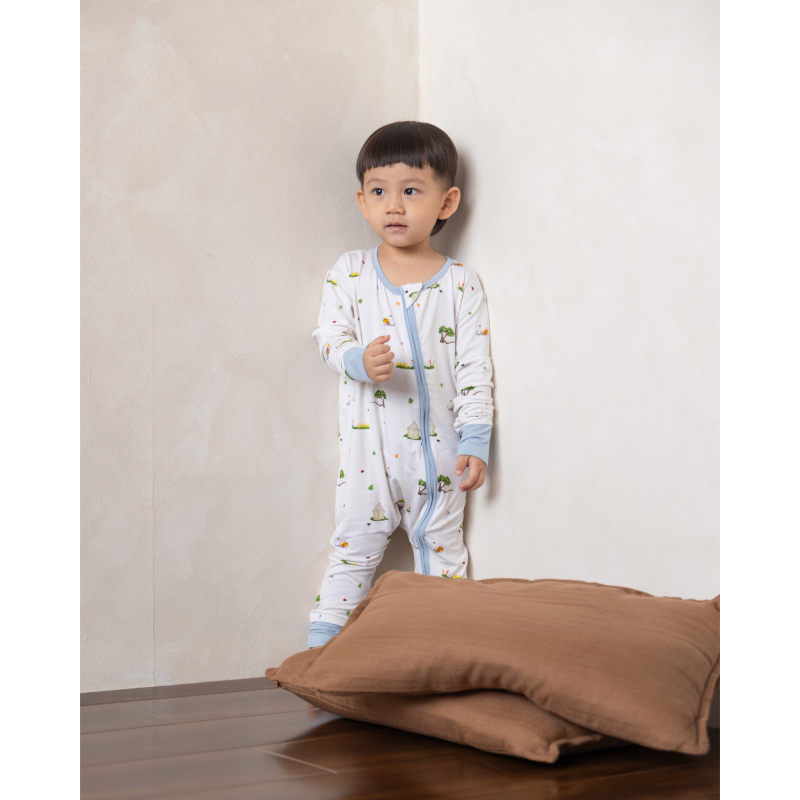 Happyrei Bamboo Sleepsuit - Nostalgic Bunny Games