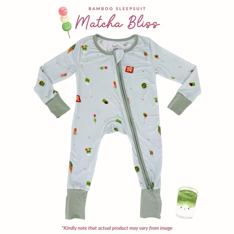 Happyrei Bamboo Sleepsuit - Matcha Bliss