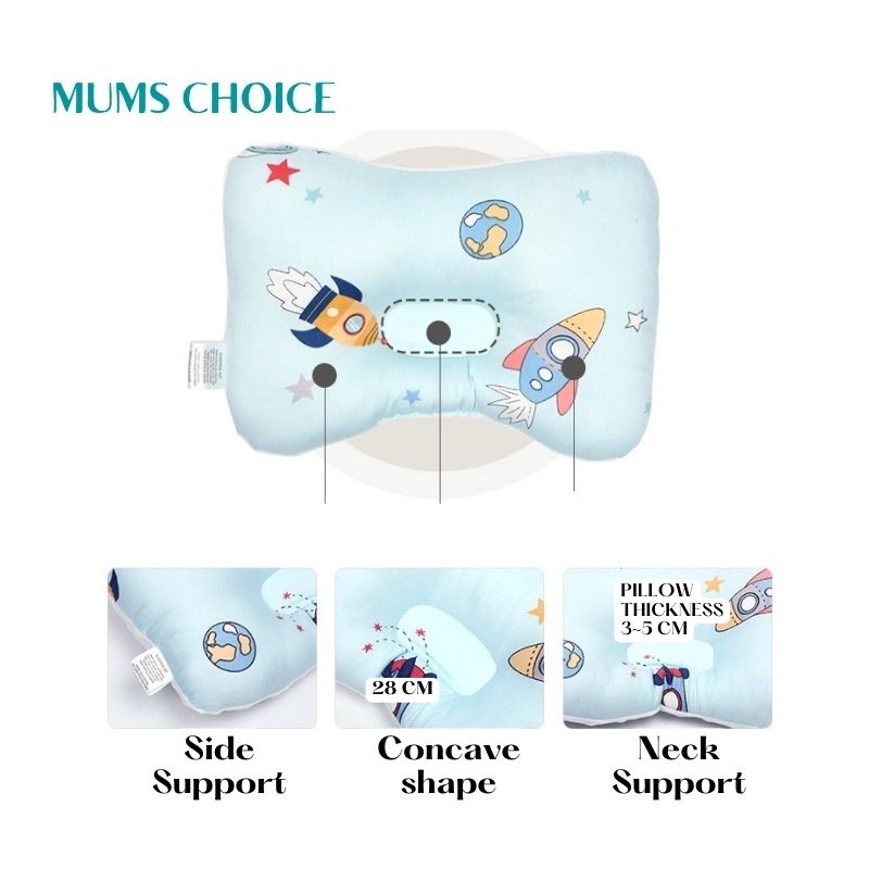Mums Choice Breathable Newborn Baby Hollow Pillow - Assorted