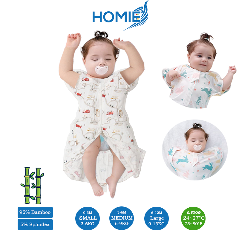 Homie Baby Bamboo 2in1 Button Swaddle Sleeping Bag (0-12M) *Choose at Booth