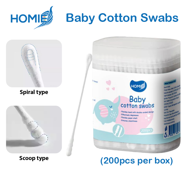 Homie Baby Safe Disposable Cotton Swabs