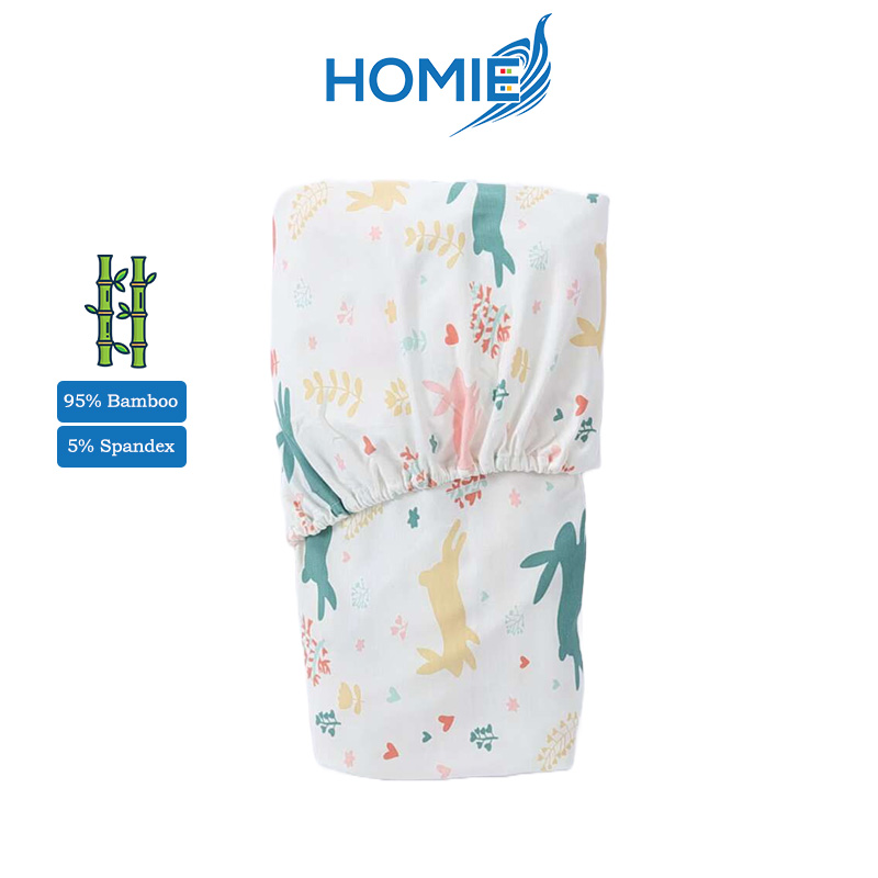 Homie Baby Bamboo Cot Fitted Sheet - Assorted *Choose Design at Booth
