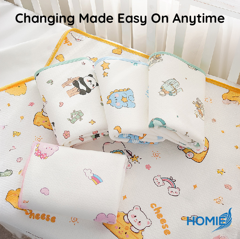 Homie Organic Cotton Waterproof Diaper Changing Mat / Double Side 4 Layer - Assorted Designs *Choose at Booth