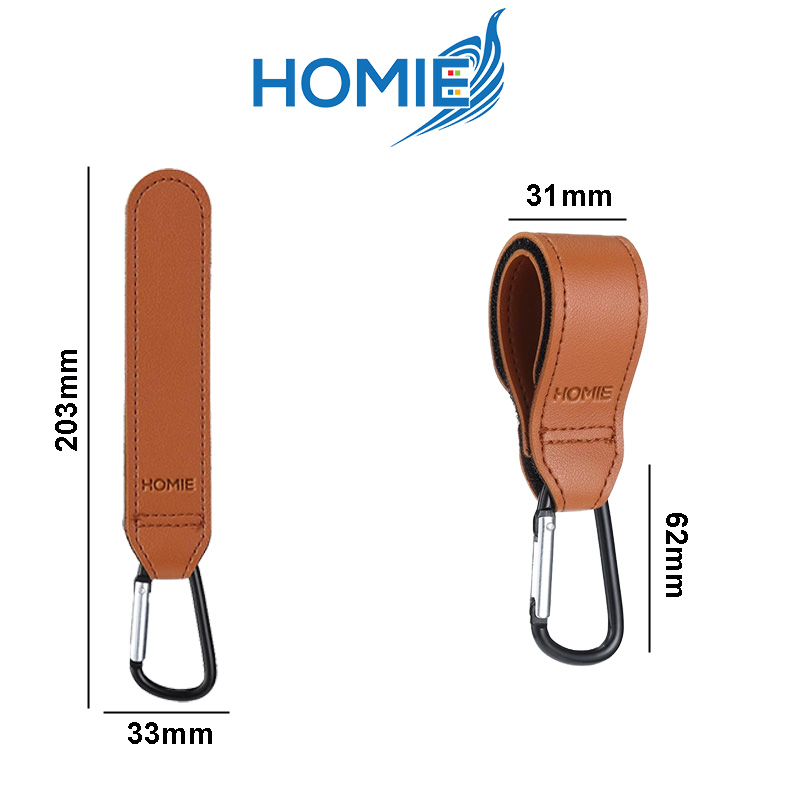 Homie PU Leather Stroller Hook Set of 2 - Assorted *Choose Design at Booth