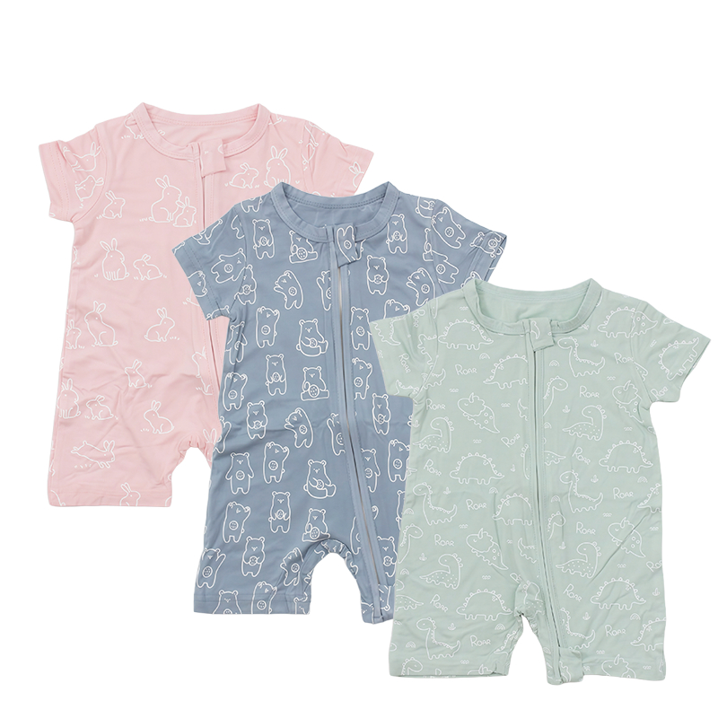 Homie Baby Bamboo Short Sleeve Zipper Romper - Assorted Designs *Choose Design at Booth