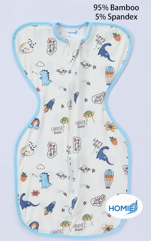 Homie Baby Bamboo Swaddle - Arms Up Position Baby Sleepsack (0-6M) - Assorted*Choose Design at Booth