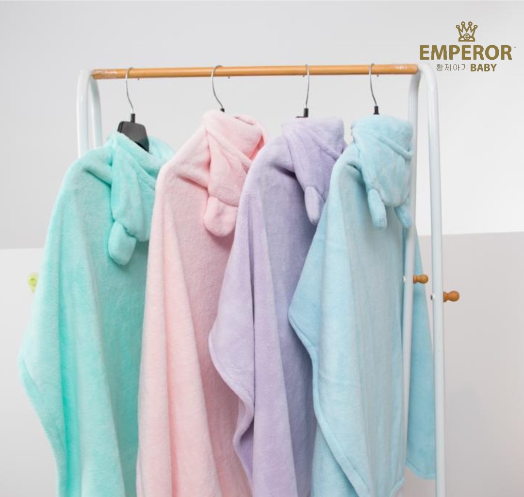 Emperor Baby Hooded Towel - Tiffany Blue / Blue / Pink / Purple