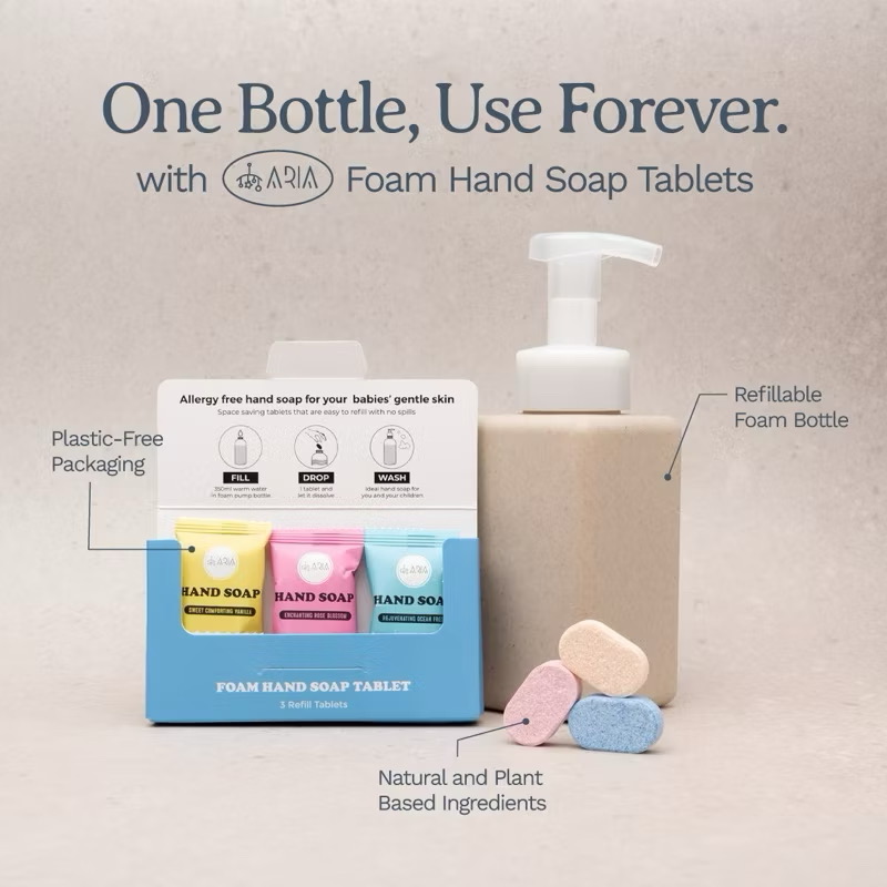 Aria Hypoallergenic Foam Hand Soap Refill | Antibacterial Hand Wash Refill, Similar to Kirei Kirei Handwash Refill