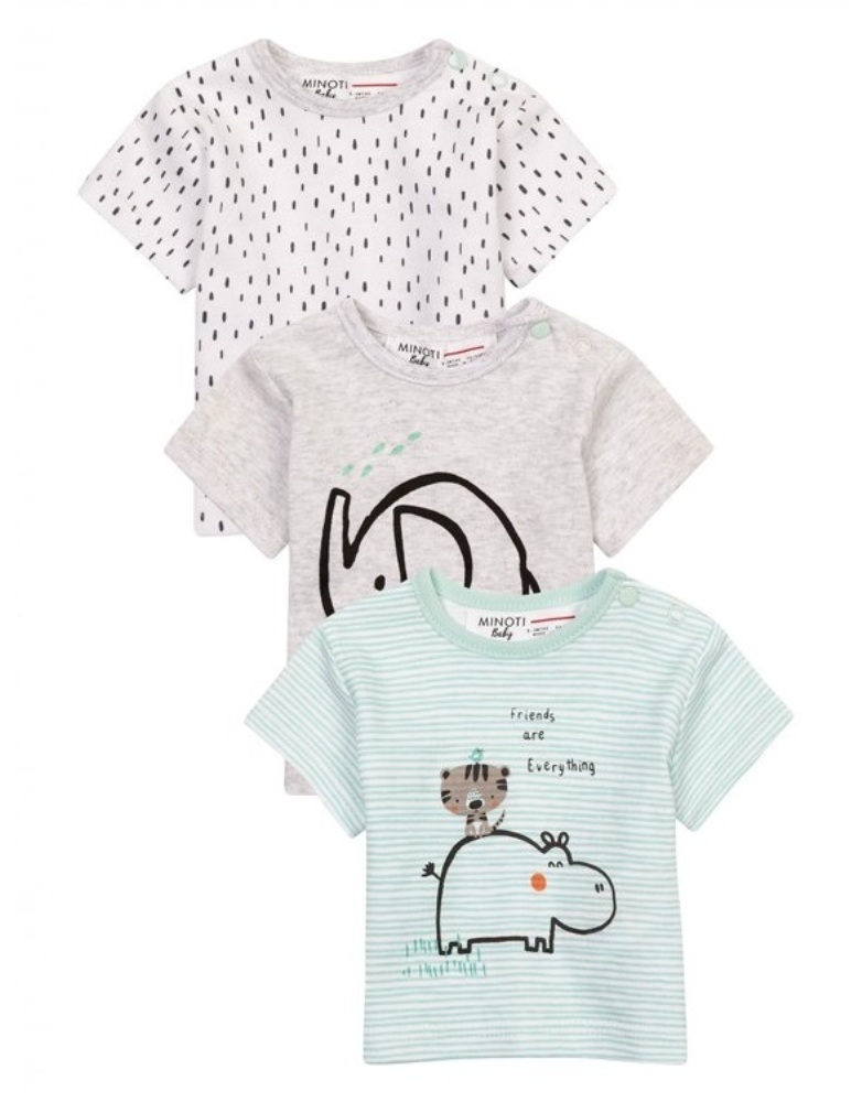  Infancie 3-Pc 100% Cotton Baby Tee Shirt (Mint Jungle)