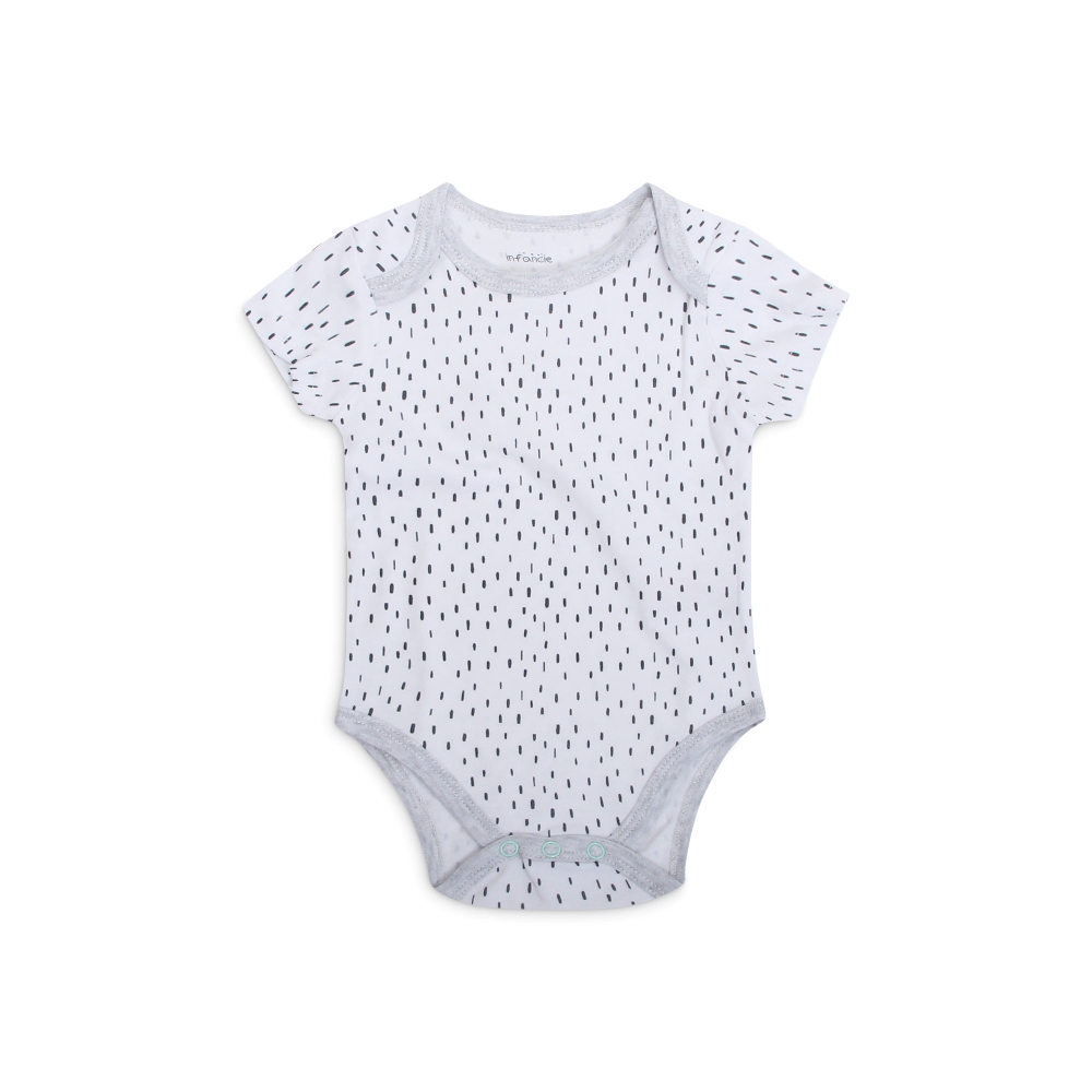 Infancie 3-Pc 100% Cotton Short-Sleeved Baby Bodysuits (Mint Jungle)