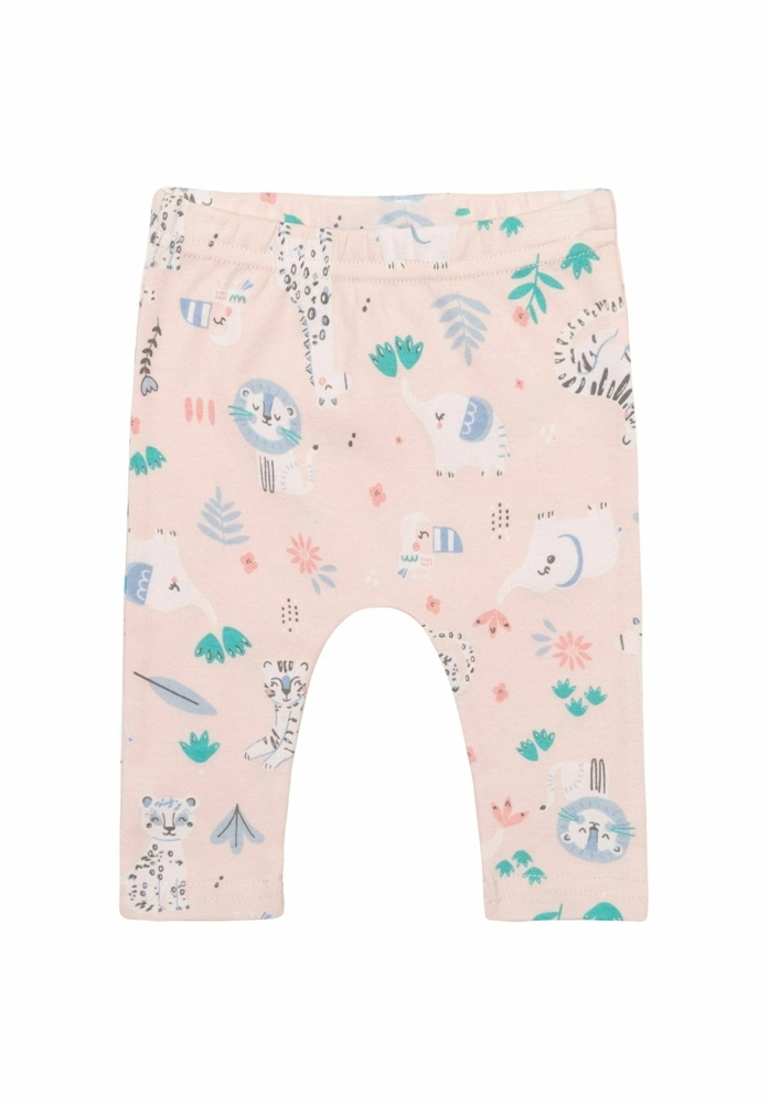 Infancie 3-Pc 100% Cotton Baby Pants 0-12m (Pink Safari)